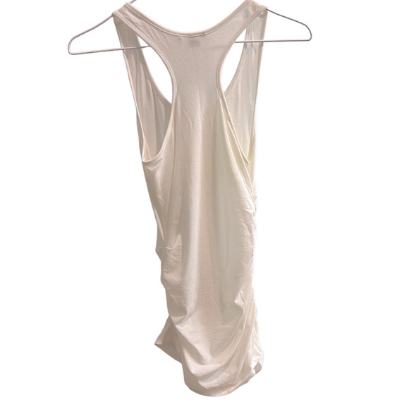 NWOT Theory white Andreani encance ruched sides tank top. - Picture 2 of 6
